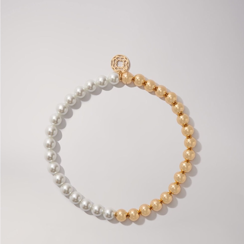 Maje Gold and Silver Beaded Necklace
